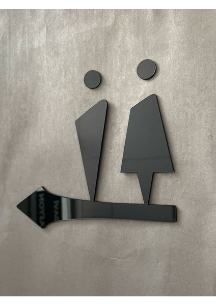 Siyah Wc Sağ Ok İşaretli Yönlendirme Levhası modelleri