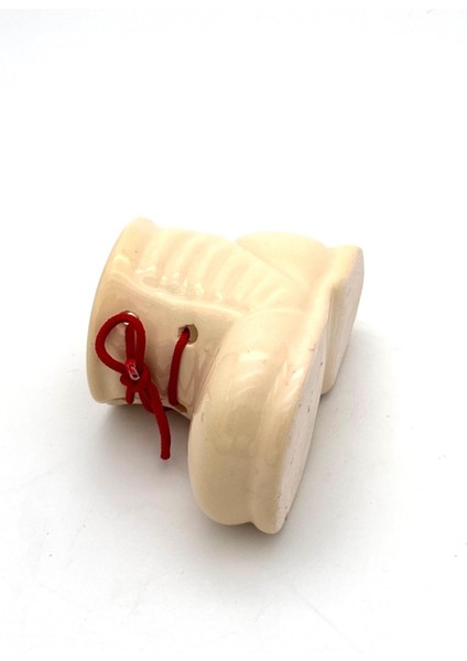 Seramik Ayakkabı Figürlü Kalemlik - Saksı - Dekoratif Obje (Bej) fiyatları