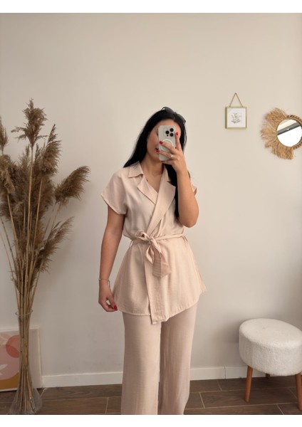 Beli Kuşaklı Kimono Takım