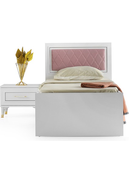 Star Yavrulu Karyola Parlak Beyaz 90*190