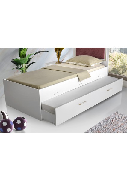 Star Yavrulu Karyola Parlak Beyaz 90*190 modelleri