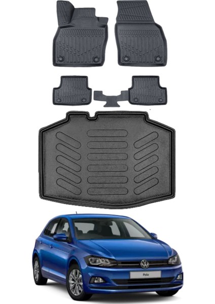 Polo Impression 2017 Model Bagaj Havuzu Araca Özel Siyah Paspas Takımı