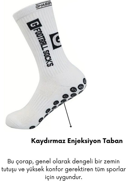 3'lü Erkek Kaydırmaz Tabanlı Futbol Koşu Fitness Pamuklu Spor Çorabı
