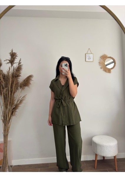 Beli Kuşaklı Kimono Takım