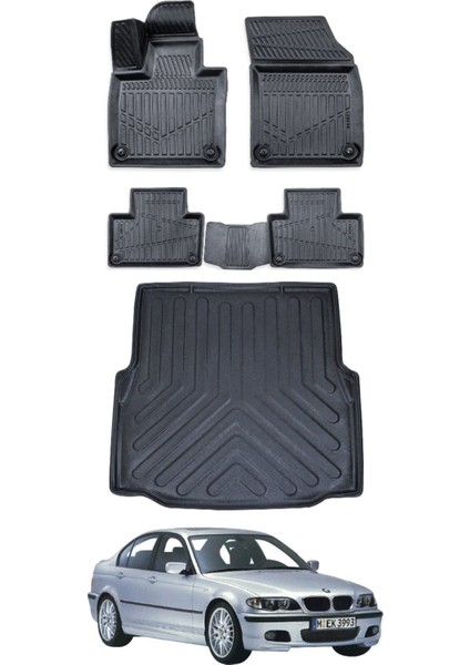 3 Serisi E46 2003 Model Bagaj Havuzu Araca Özel Siyah Paspas Takımı