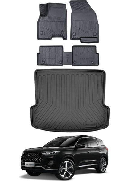 Tiggo 7 Pro 2025 Model Bagaj Havuzu Araca Özel Siyah Paspas Takımı