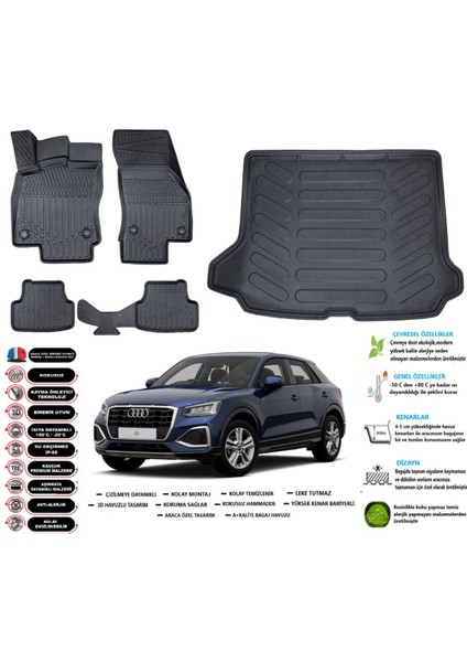 Q2 2016 Model Esnek Bagaj Havuzu Araca Özel Siyah Paspas Takımı