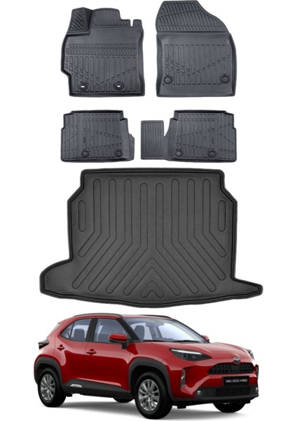 Yaris Cross 2025 Model Alt Bagaj Havuzu Araca Özel Siyah Paspas Takımı