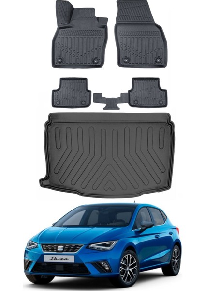 Ibıza 2023 Model Alt Bagaj Havuzu Araca Özel Siyah Paspas Takımı
