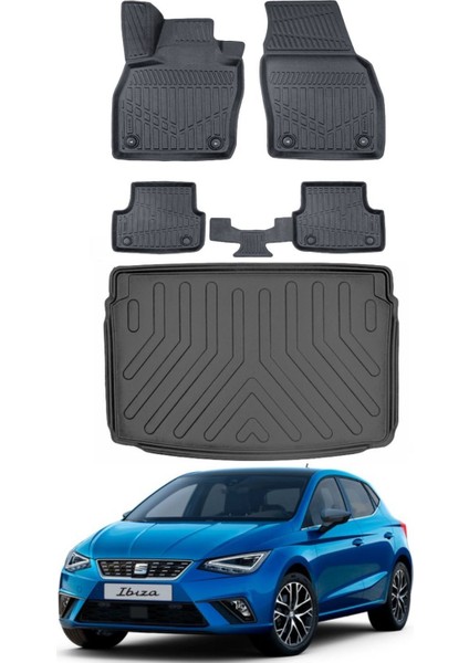 Ibıza 2023 Model Üst Bagaj Havuzu Araca Özel Siyah Paspas Takımı