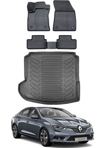 Megane 4 2021 Model Sol Kulak Bagaj Havuzu Araca Özel Siyah Paspas Takımı