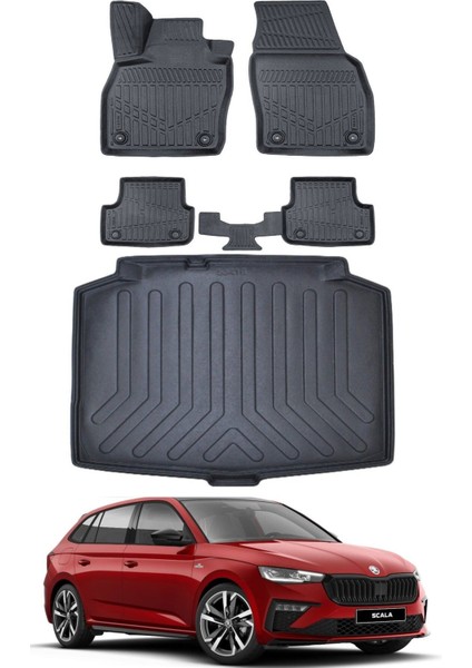 Scala 2022 Model Bagaj Havuzu Araca Özel Siyah Paspas Takımı