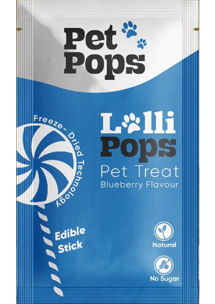 Kedi ve Köpekler İçin Ödül - Lolipop / Tavukciğer + Yabanmersini / 1,5gr * 5AD