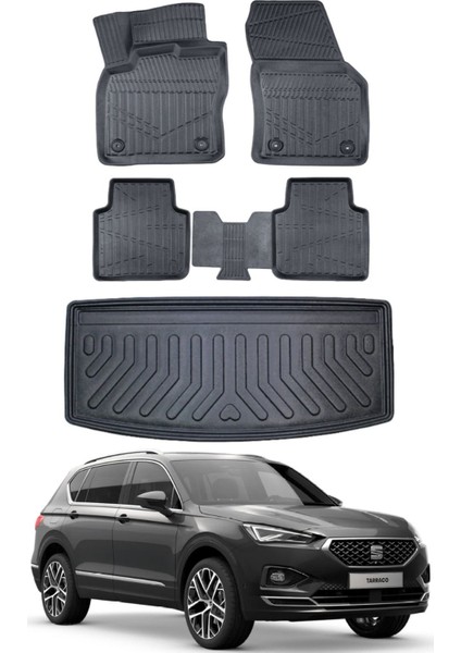 Taracco 2021 Model 7 Koltuk Bagaj Havuzu Araca Özel Siyah Paspas Takımı