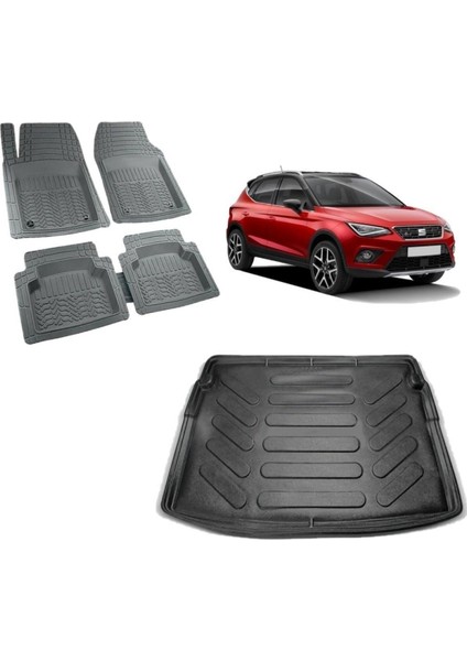 Arona 2022 Model Üst Kademe 3D Bagaj Havuzu+3d Gri Havuzlu Paspas Takımı