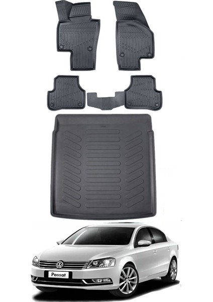 Passat B7 2013 Model Bagaj Havuzu Araca Özel Siyah Paspas Takımı