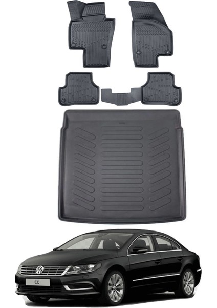 Passat cc 2011 Model Bagaj Havuzu Araca Özel Siyah Paspas Takımı