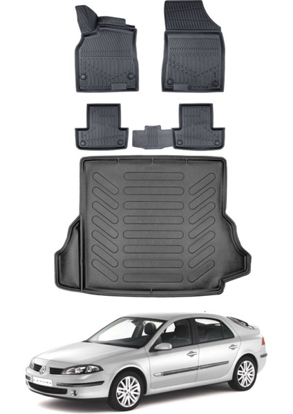 Laguna 2 2005 Model Bagaj Havuzu Araca Özel Siyah Paspas Takımı