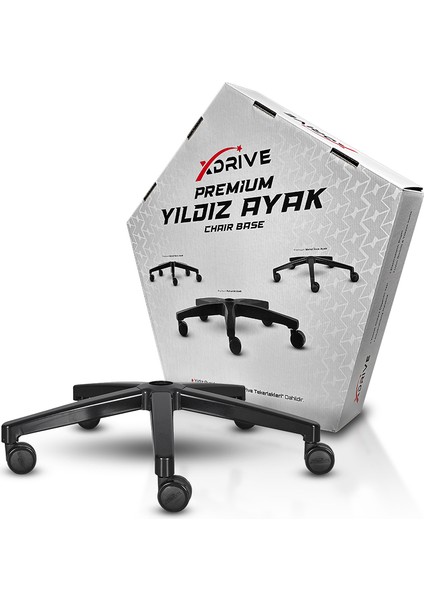 Premium Metal Ayak Kalın Siyah (Tekerlekler Dahil)
