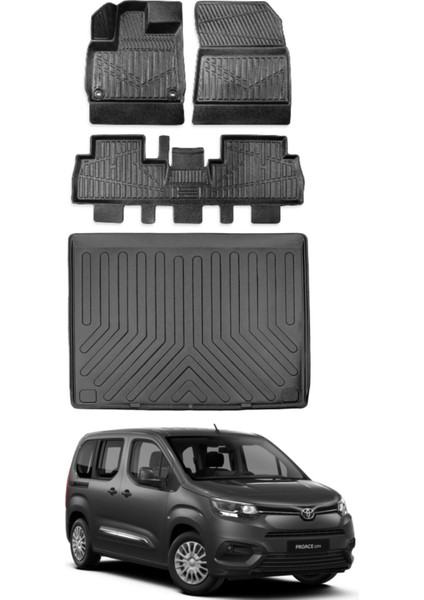 Proace Cıty 2019 Model Bagaj Havuzu Araca Özel Siyah Paspas Takımı