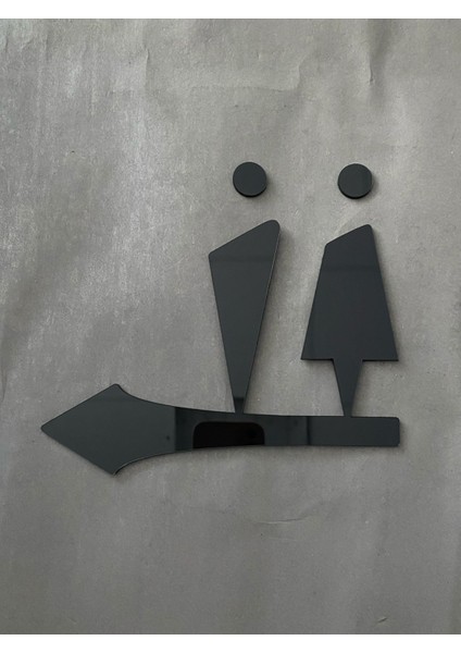 Siyah Wc Sol Ok İşaretli Yönlendirme Levhası fiyatları