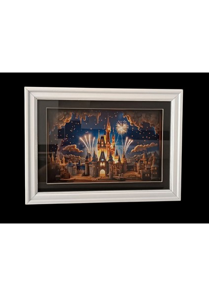 Şato Havayi Fişekli Derinlikli Tablo Dıştan Dışa 28 x 38 cm