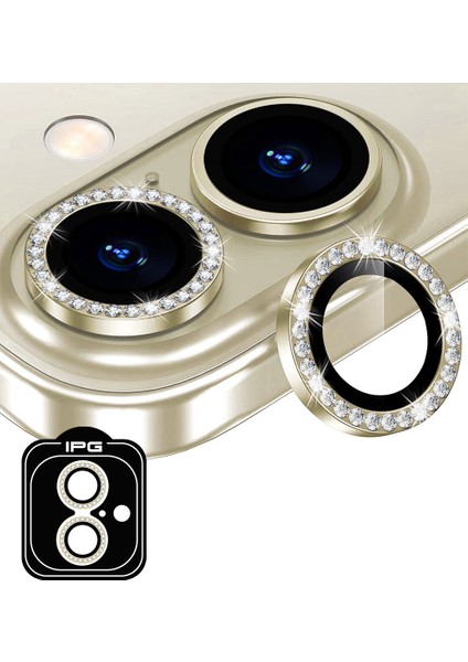 Apple iPhone 16 / 16 Plus Için Ipg Prolens Kamera Lens Koruyucu Elmas Taş Çerçeveli, Kırılmaz Cam