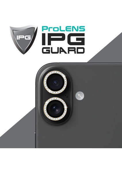 Apple iPhone 16 / 16 Plus Için Ipg Prolens Kamera Lens Koruyucu Elmas Taş Çerçeveli, Kırılmaz Cam fiyatları