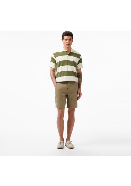 Erkek Yeşil Slim Fit Keten Şort B35214T.3MR