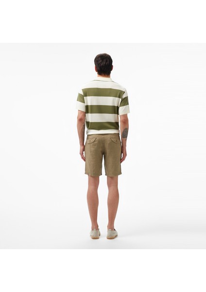 Erkek Yeşil Slim Fit Keten Şort B35214T.3MR fiyatları