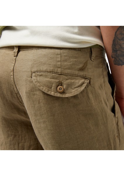 Erkek Yeşil Slim Fit Keten Şort B35214T.3MR indirimleri