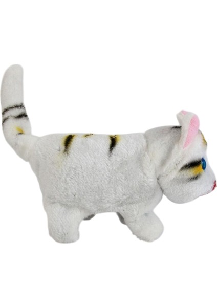 Yürüyen Sesli Hareketli Peluş Beyaz Kedi 18 cm fiyatları