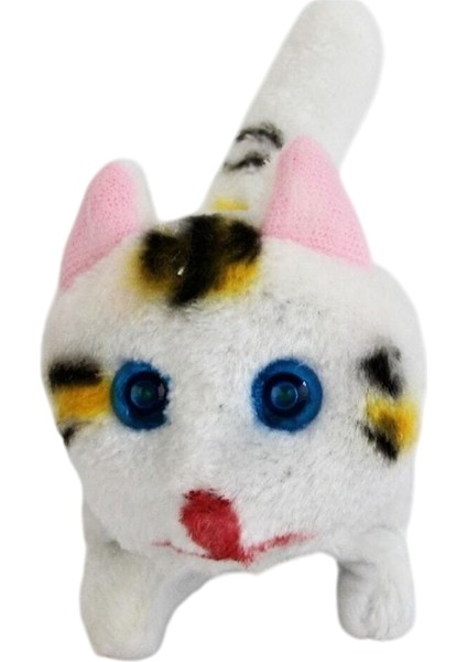 Yürüyen Sesli Hareketli Peluş Beyaz Kedi 18 cm modelleri