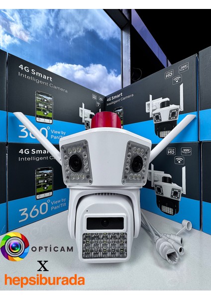45AI 4g 4 Kamera 4+4+4 Mp Elektrikli Sim Kartlı Güvenlik Kamerası + 1.5 A Adaptör