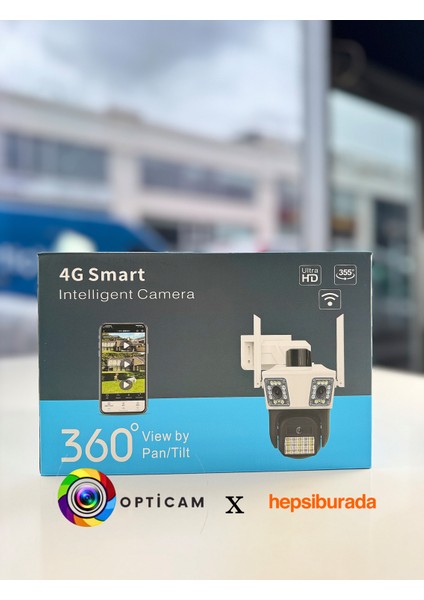 45AI 4g 4 Kamera 4+4+4 Mp Elektrikli Sim Kartlı Güvenlik Kamerası + 1.5 A Adaptör