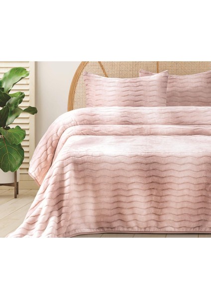 Dream Home 3 Parça Battaniye Seti 220x240 cm Blush