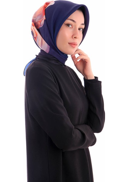 Lacivert Süsen Desen Twill Ipek Eşarp fiyatları