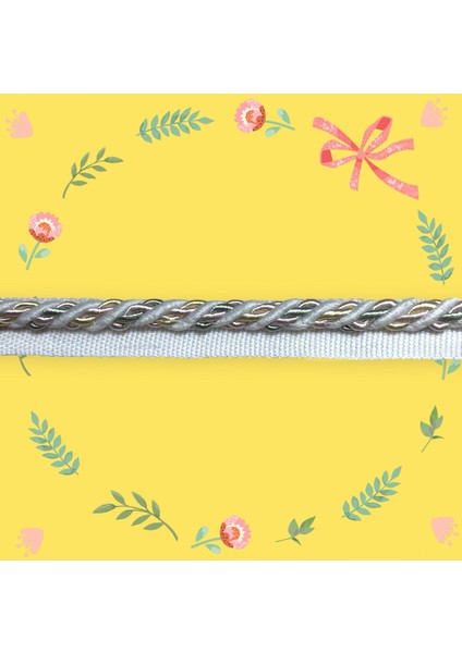 3 Metre - Beyaz-Pembe-Sarı Renk Kalın Halat Kordon