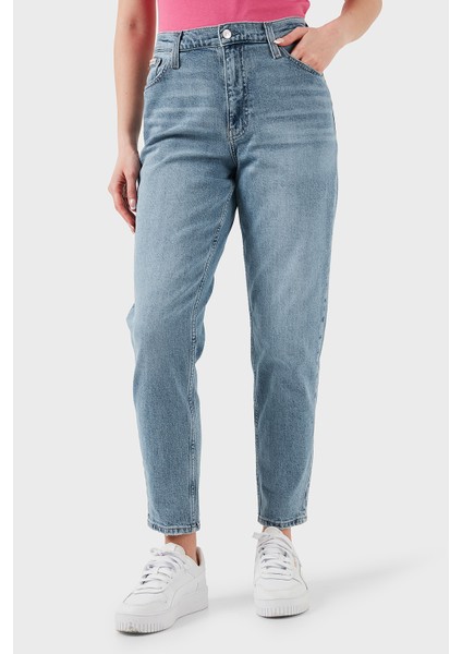 Pamuklu Mom Fit Yüksek Bel Düz Paça Jeans J20J2245151AA Bayan Kot Pantolon J20J224515 1AA fırsatları