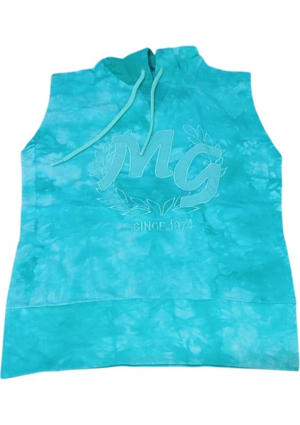 Kız Çocuk Kapüşonlu Kolsuz Since Yazı Baskılı Ipli Turkuaz Sweat fiyatları