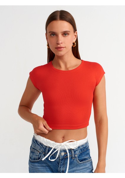 Kadın Basic K.Kırmızı Düz T-Shirt - 30528