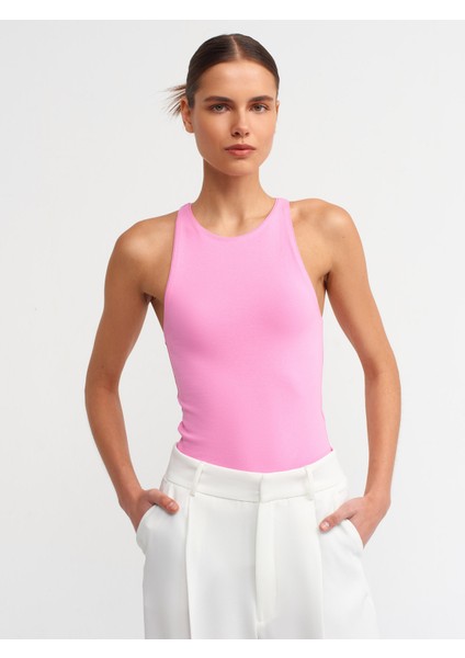 3694 Halter Yaka Tshirt-Pembe