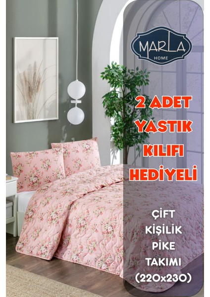 Çift Kişilik Pike Yatak Örtüsü TAKIMI|220 x 230 cm |2 Adet Yastık Kılıflı|çok Amaçlı Battaniye |pamuklu