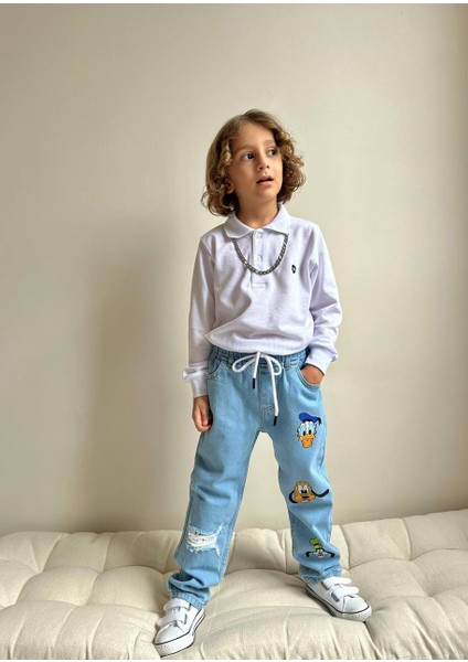 Yigit Butik Karakter Baskılı Erkek Çocuk Denim Pantolon