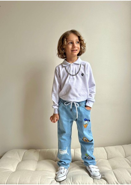 Yigit Butik Karakter Baskılı Erkek Çocuk Denim Pantolon