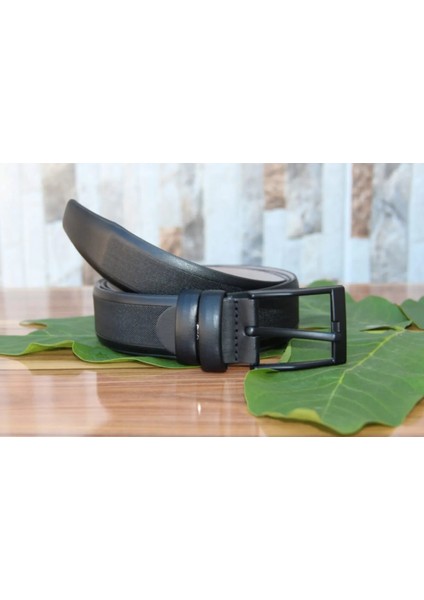 Siyah Baskılı 3,5cm Suni Deri Erkek Kemer fiyatları