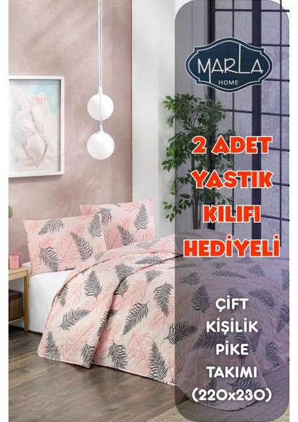 Çift Kişilik Pike Yatak Örtüsü TAKIMI|220 x 230 cm |2 Adet Yastık Kılıflı|çok Amaçlı Battaniye |pamuklu