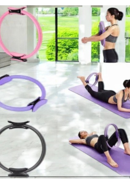 38 Cm Pilates Çemberi,Plates Halkası Spor Egzersiz Aleti Özel Tutmalı Model