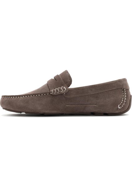 Erkek Vizon Süet Deri Loafer 25SFD630310