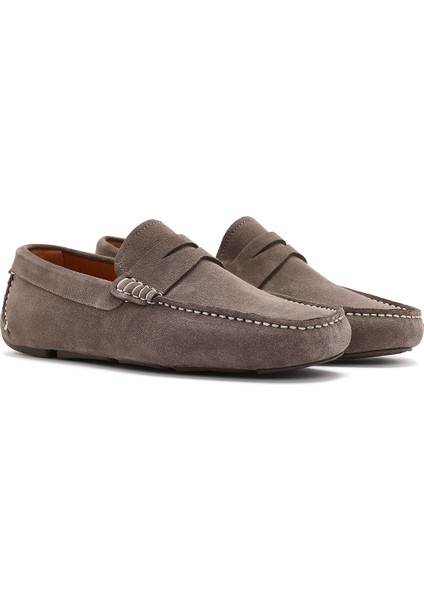 Erkek Vizon Süet Deri Loafer 25SFD630310